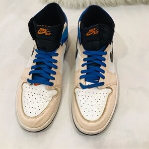 Nike Air Men's Sneakers - White, Blue, and Orange
